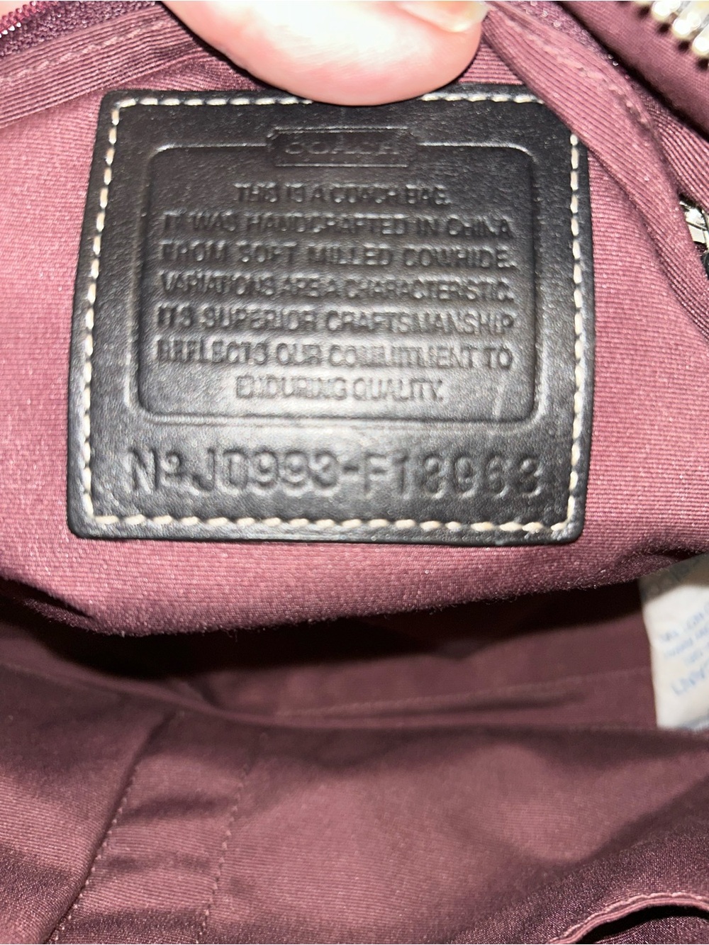 Coach Hampton Leather Satchel with Contrast Stitching- F13963 - Picture 12 of 12
